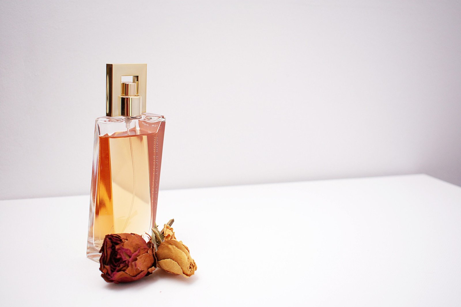 Clear glass perfume bottle