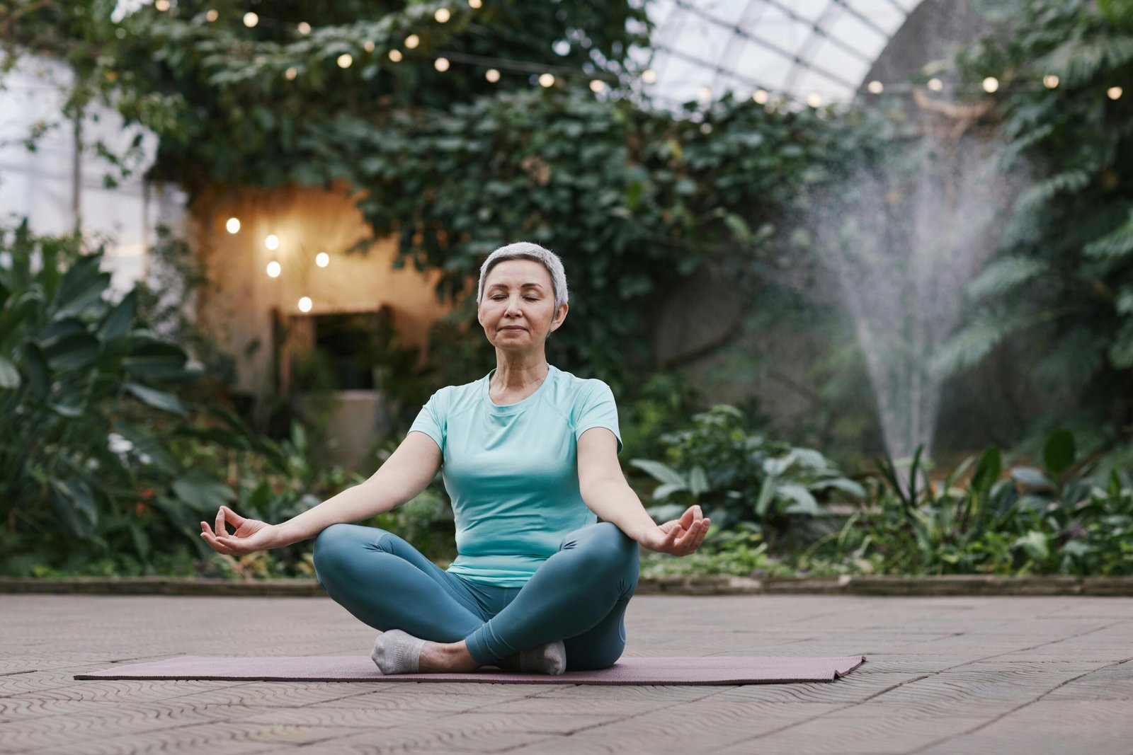 Healthy woman relaxation garden