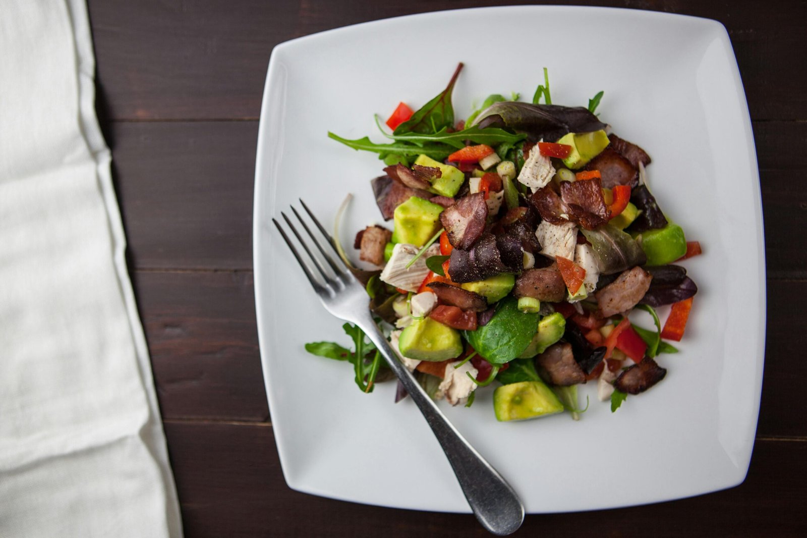 Vegetable salad on ceramic plate