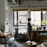 Woman in an artistic room